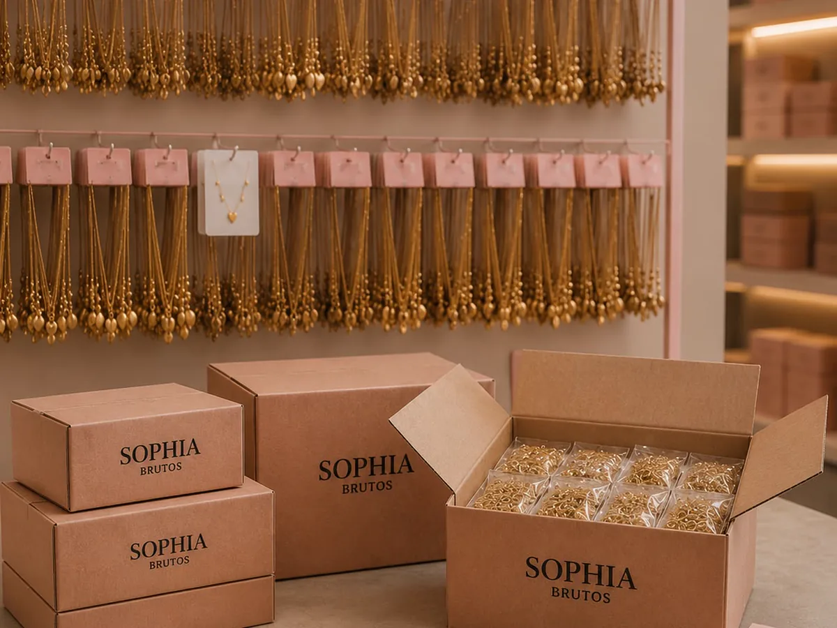 Peças no bruto e pedidos de atacado da Sophia Brutos